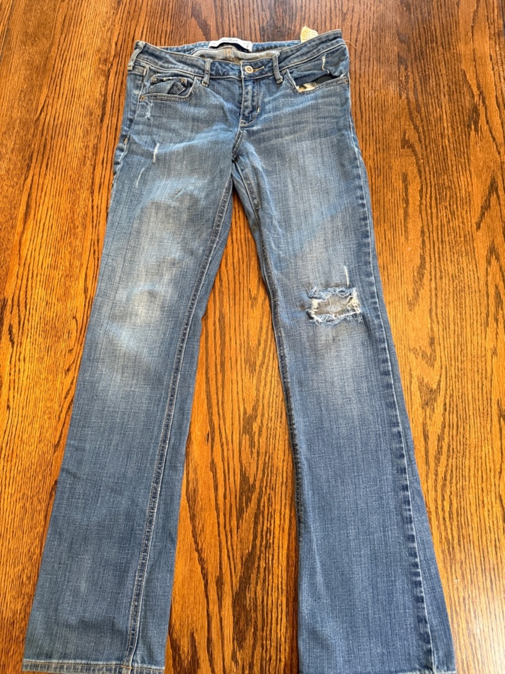 Hollister Bootcut Jeans 28x33 Distressed Medium Wash Stretch